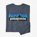 camiseta Patagonia M's P-6 Logo L/S Responsibili-Tee-Plume Grey